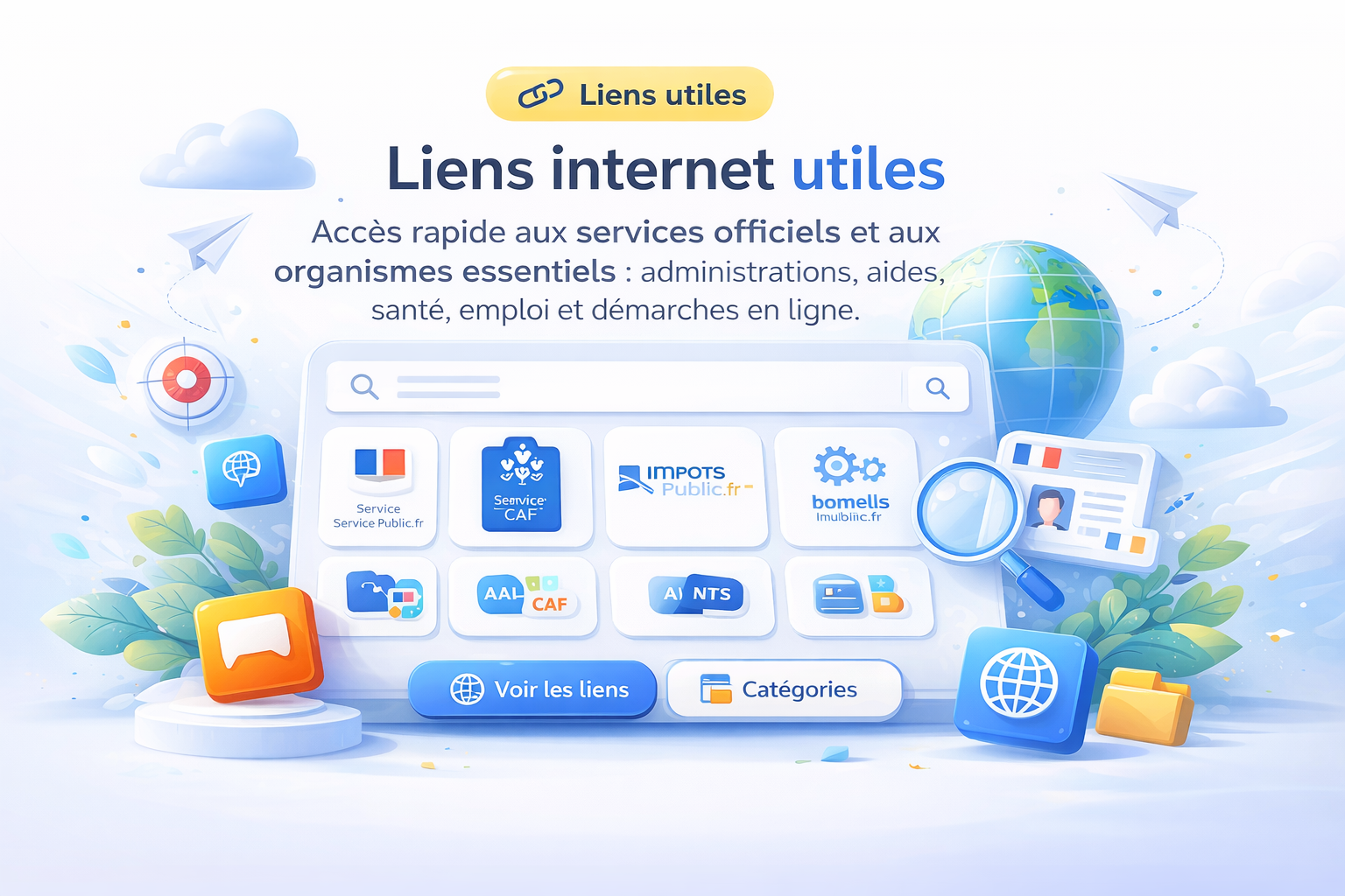 Liens internet utiles – services publics et organismes officiels